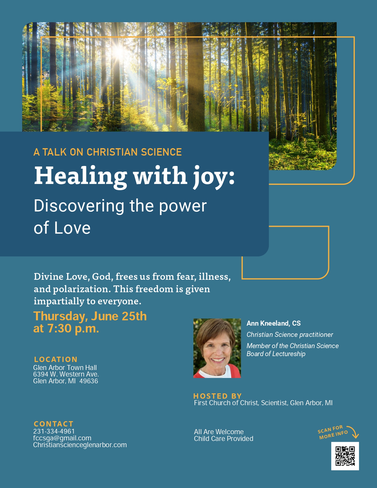 Flyer for Healing with Joy: Discovering the Power of Love